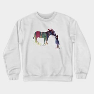 donkey and child Crewneck Sweatshirt